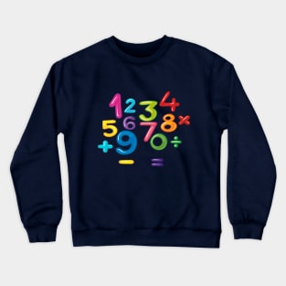 Number day kids costume Numbers Math day calculator funny Crewneck Sweatshirt